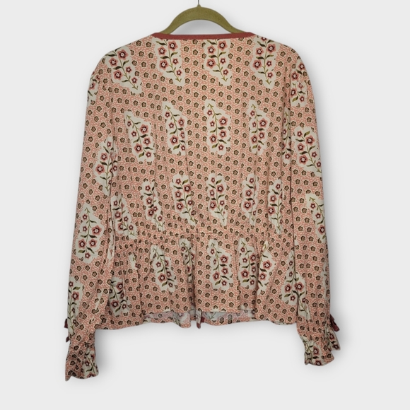 Spartina Joni Tie Front Top XXL Pink Floral - Picture 7 of 9